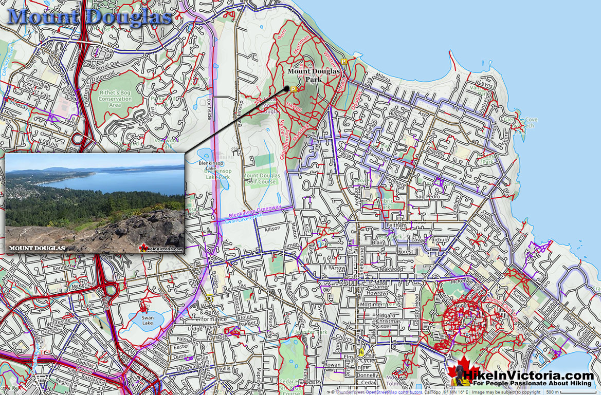 Mount Douglas Directions Map