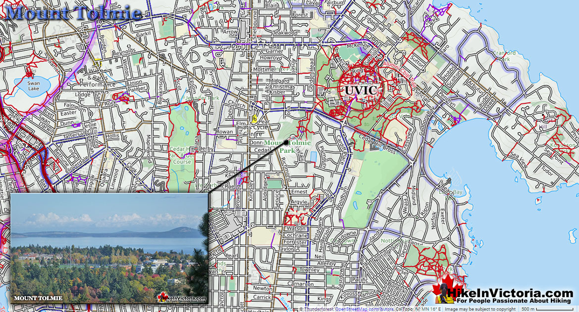 Mount Tolmie Directions Map